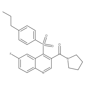 6-Fluoro-4-[(4-propylphenyl)sulfonyl]-3-(pyrrolidin-1-ylcarbonyl)quinoline结构式