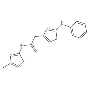 N-(4-methylthiazol-2-yl)-2-(2-(phenylamino)thiazol-4-yl)acetamide Structure