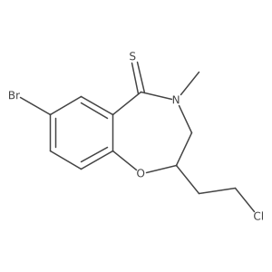 7-Bromo-2-(2-chloroethyl)-2,3-dihydro-4-methyl-1,4-benzoxazepine-5(4H)-thione Structure