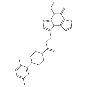 1-(3-(4-(2,5-dimethylphenyl)piperazin-1-yl)-3-oxopropyl)-4-ethylthieno[2,3-e][1,2,4]triazolo[4,3-a]pyrimidin-5(4H)-one结构式