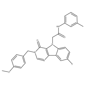 2-(8-fluoro-3-(4-methoxybenzyl)-4-oxo-3H-pyrimido[5,4-b]indol-5(4H)-yl)-N-(m-tolyl)acetamide Structure