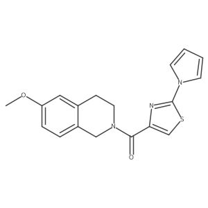 (2-(1H-pyrrol-1-yl)thiazol-4-yl)(6-methoxy-3,4-dihydroisoquinolin-2(1H)-yl)methanone结构式