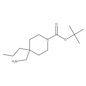Tert-butyl 4-(aminomethyl)-4-propylpiperidine-1-carboxylate结构式