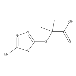 2-[(5-Amino-1,3,4-thiadiazol-2-yl)sulfanyl]-2-methylpropanoic acid Structure