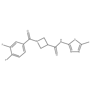 1-(3,4-difluorobenzoyl)-N-(5-methyl-1,3,4-thiadiazol-2-yl)azetidine-3-carboxamide结构式