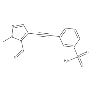 3-[2-(5-Formyl-1-methylpyrazol-4-yl)ethynyl]benzenesulfonamide结构式