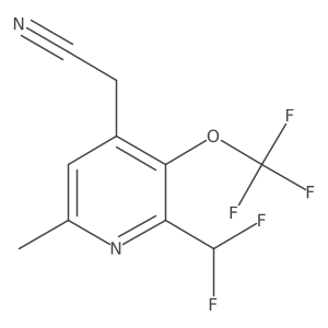 2-(Difluoromethyl)-6-methyl-3-(trifluoromethoxy)pyridine-4-acetonitrile结构式