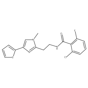 2-chloro-6-fluoro-N-(2-(1-methyl-4-(thiophen-2-yl)-1H-imidazol-2-yl)ethyl)benzamide Structure