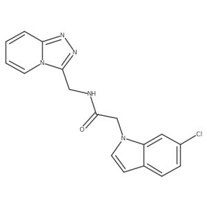 2-(6-chloro-1H-indol-1-yl)-N-([1,2,4]triazolo[4,3-a]pyridin-3-ylmethyl)acetamide结构式