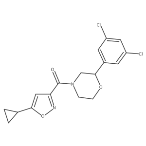 (5-Cyclopropylisoxazol-3-yl)(2-(3,5-dichlorophenyl)morpholino)methanone Structure