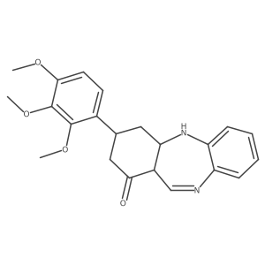 1H-Dibenzo[b,e][1,4]diazepin-1-one, 2,3,4,4a,5,11a-hexahydro-3-(2,3,4-trimethoxyphenyl)- Structure