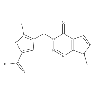 2-Thiophenecarboxylic acid, 4-[(4,7-dihydro-7-methyl-4-oxo-3H-pyrazolo[3,4-d]-1,2,3-triazin-3-yl)methyl]-5-methyl- Structure