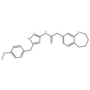 2-(3,4-dihydro-2H-1,5-benzodioxepin-7-yl)-N-[3-(4-methoxybenzyl)-1H-1,2,4-triazol-5-yl]acetamide Structure
