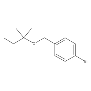1-Bromo-4-{[(1-iodo-2-methylpropan-2-yl)oxy]methyl}benzene结构式