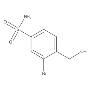 3-Bromo-4-(hydroxymethyl)benzene-1-sulfonamide结构式