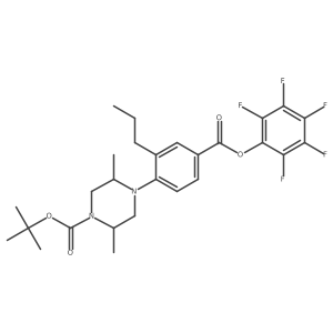 (2S,5R)-tert-Butyl 2,5-dimethyl-4-(4-((perfluorophenoxy)carbonyl)-2-propylphenyl)piperazine-1-carboxylate Structure