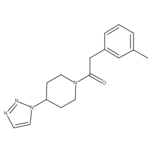 1-(4-(1H-1,2,3-triazol-1-yl)piperidin-1-yl)-2-(m-tolyl)ethanone结构式
