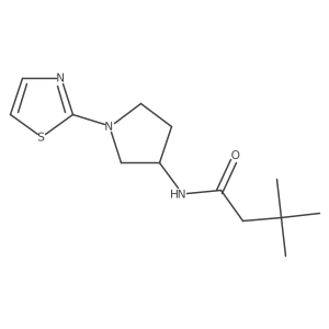 3,3-dimethyl-N-(1-(thiazol-2-yl)pyrrolidin-3-yl)butanamide Structure