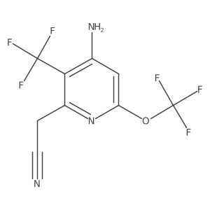 2-(4-Amino-6-(trifluoromethoxy)-3-(trifluoromethyl)pyridin-2-yl)acetonitrile Structure