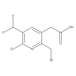 2-(Bromomethyl)-6-chloro-5-(difluoromethyl)pyridine-3-acetic acid Structure