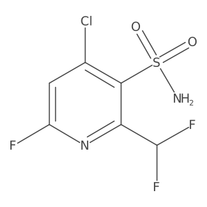 4-Chloro-2-(difluoromethyl)-6-fluoropyridine-3-sulfonamide结构式