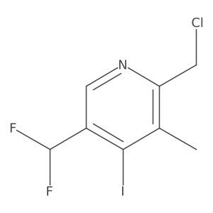 2-(Chloromethyl)-5-(difluoromethyl)-4-iodo-3-methylpyridine结构式