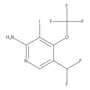 5-(Difluoromethyl)-3-iodo-4-(trifluoromethoxy)pyridin-2-amine结构式