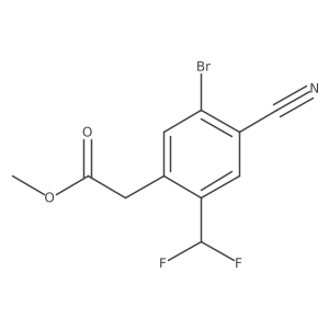 Methyl 5-bromo-4-cyano-2-(difluoromethyl)phenylacetate Structure