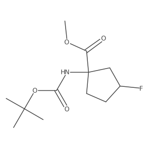 Methyl 1-((tert-butoxycarbonyl)amino)-3-fluorocyclopentane-1-carboxylate结构式