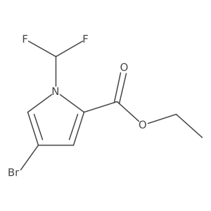 1H-Pyrrole-2-carboxylic acid, 4-bromo-1-(difluoromethyl)-, ethyl ester结构式