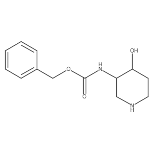 Carbamic acid, N-[(3R,4R)-4-hydroxy-3-piperidinyl]-, phenylmethyl ester, rel-结构式