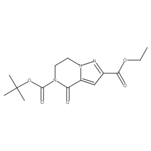 5-Tert-Butyl 2-Ethyl 4-Oxo-6,7-Dihydropyrazolo[1,5-A]Pyrazine-2,5(4H)-Dicarboxylate结构式