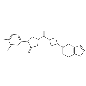 4-(3-(6,7-dihydrothieno[3,2-c]pyridin-5(4H)-yl)azetidine-1-carbonyl)-1-(3,4-dimethylphenyl)pyrrolidin-2-one结构式