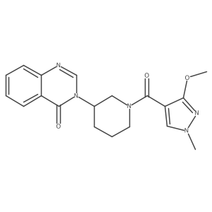 3-(1-(3-methoxy-1-methyl-1H-pyrazole-4-carbonyl)piperidin-3-yl)quinazolin-4(3H)-one结构式