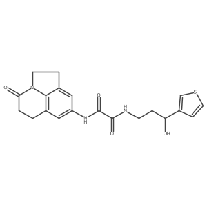 N1-(3-hydroxy-3-(thiophen-3-yl)propyl)-N2-(4-oxo-2,4,5,6-tetrahydro-1H-pyrrolo[3,2,1-ij]quinolin-8-yl)oxalamide结构式