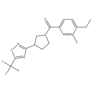(3-Fluoro-4-methoxyphenyl)(3-(5-(trifluoromethyl)-1,2,4-oxadiazol-3-yl)pyrrolidin-1-yl)methanone Structure