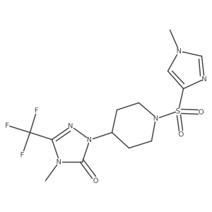 4-methyl-1-{1-[(1-methyl-1H-imidazol-4-yl)sulfonyl]piperidin-4-yl}-3-(trifluoromethyl)-4,5-dihydro-1H-1,2,4-triazol-5-one Structure