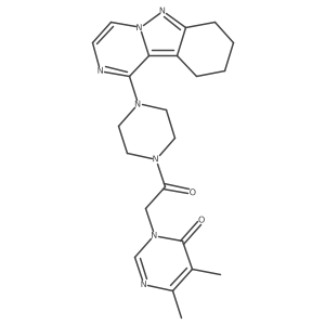 5,6-dimethyl-3-(2-oxo-2-(4-(7,8,9,10-tetrahydropyrazino[1,2-b]indazol-1-yl)piperazin-1-yl)ethyl)pyrimidin-4(3H)-one Structure