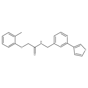 N-((2-(thiophen-3-yl)pyridin-4-yl)methyl)-2-(o-tolyloxy)acetamide Structure