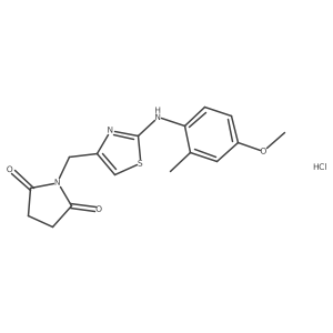 1-((2-((4-Methoxy-2-methylphenyl)amino)thiazol-4-yl)methyl)pyrrolidine-2,5-dione hydrochloride结构式