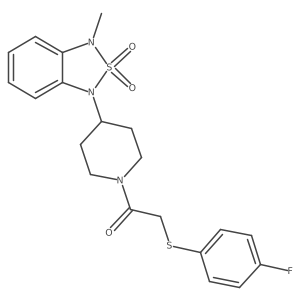 2-((4-fluorophenyl)thio)-1-(4-(3-methyl-2,2-dioxidobenzo[c][1,2,5]thiadiazol-1(3H)-yl)piperidin-1-yl)ethanone Structure