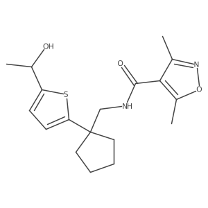 N-((1-(5-(1-hydroxyethyl)thiophen-2-yl)cyclopentyl)methyl)-3,5-dimethylisoxazole-4-carboxamide Structure
