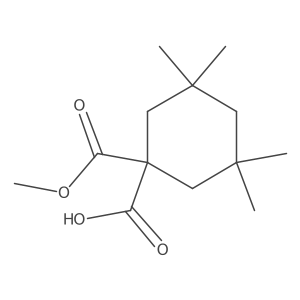 1-(Methoxycarbonyl)-3,3,5,5-tetramethylcyclohexane-1-carboxylic acid结构式
