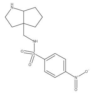 rac-N-{[(3aR,6aR)-octahydrocyclopenta[b]pyrrol-3a-yl]methyl}-4-nitrobenzene-1-sulfonamide结构式