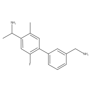 (1R)-1-{4-[3-(aminomethyl)phenyl]-5-fluoro-2-methylphenyl}ethan-1-amine结构式