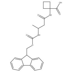 1-[(3R)-3-({[(9H-fluoren-9-yl)methoxy]carbonyl}amino)butanamido]cyclobutane-1-carboxylic acid结构式