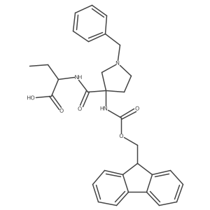 (2R)-2-{[1-benzyl-3-({[(9H-fluoren-9-yl)methoxy]carbonyl}amino)pyrrolidin-3-yl]formamido}butanoic acid结构式