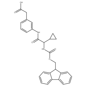 2-{3-[2-cyclopropyl-2-({[(9H-fluoren-9-yl)methoxy]carbonyl}amino)acetamido]phenyl}acetic acid结构式