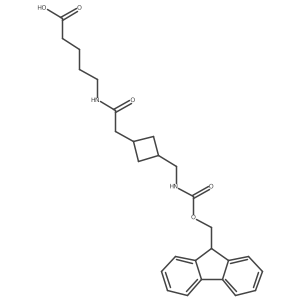 5-(2-{3-[({[(9H-fluoren-9-yl)methoxy]carbonyl}amino)methyl]cyclobutyl}acetamido)pentanoic acid Structure