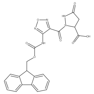 2-[4-({[(9H-fluoren-9-yl)methoxy]carbonyl}amino)-1,2,5-oxadiazole-3-carbonyl]-5-oxopyrazolidine-3-carboxylic acid Structure